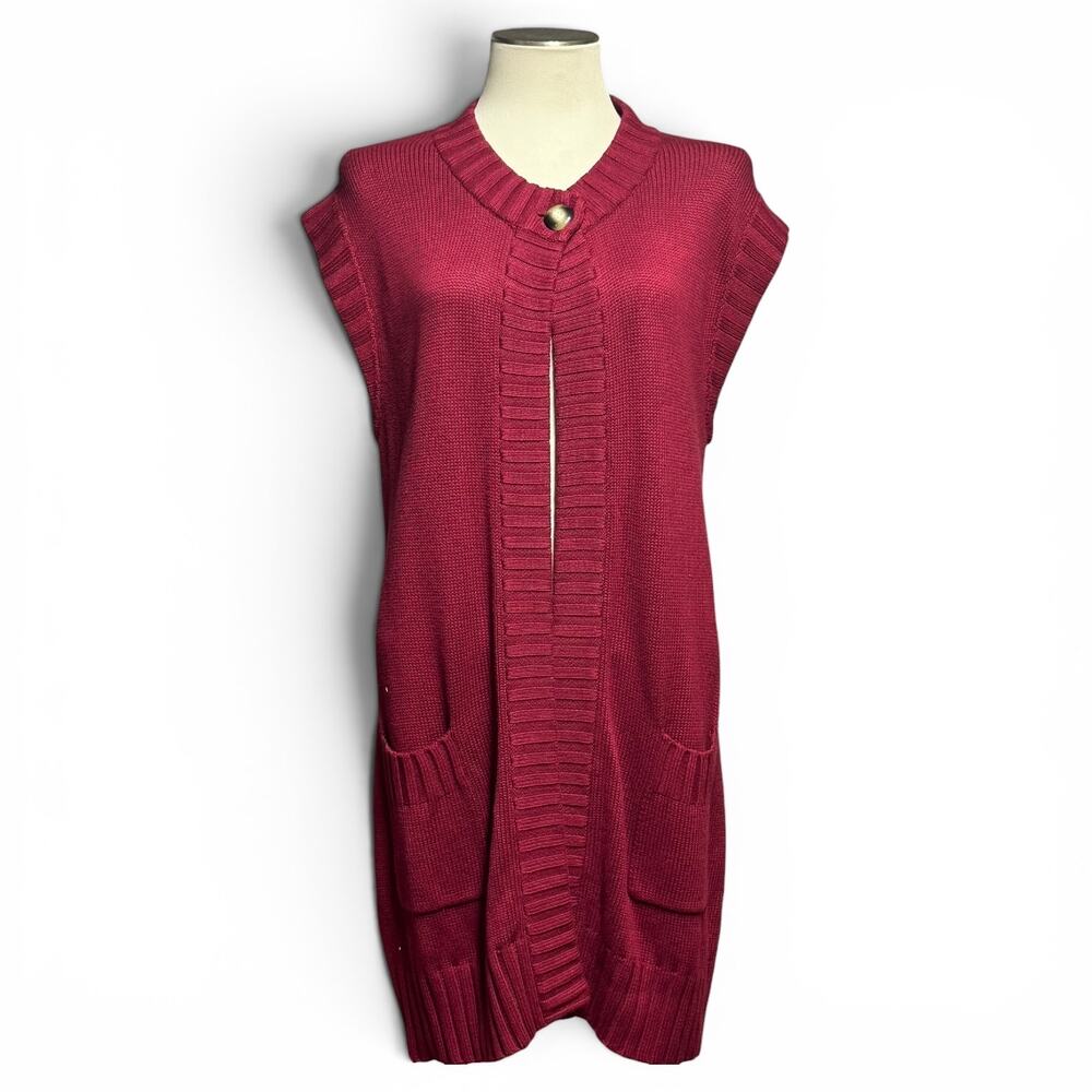 Chico's Bamboo Cotton Sleeveless Single Button Cardigan Sweater Large